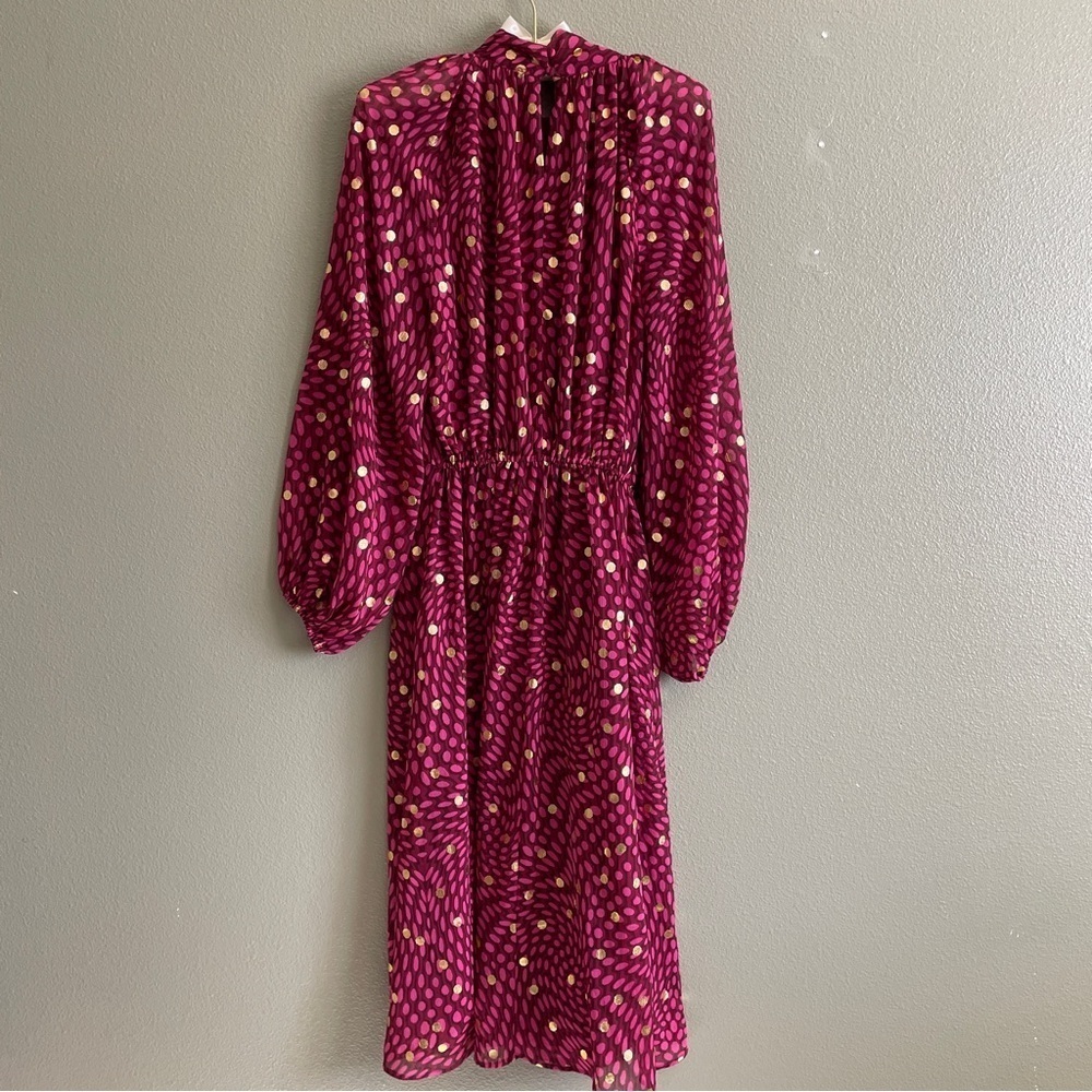 Scoop Womens Multicolor Blouson Sleeves Smocked Midi Dress Size S - Picture 6 of 11